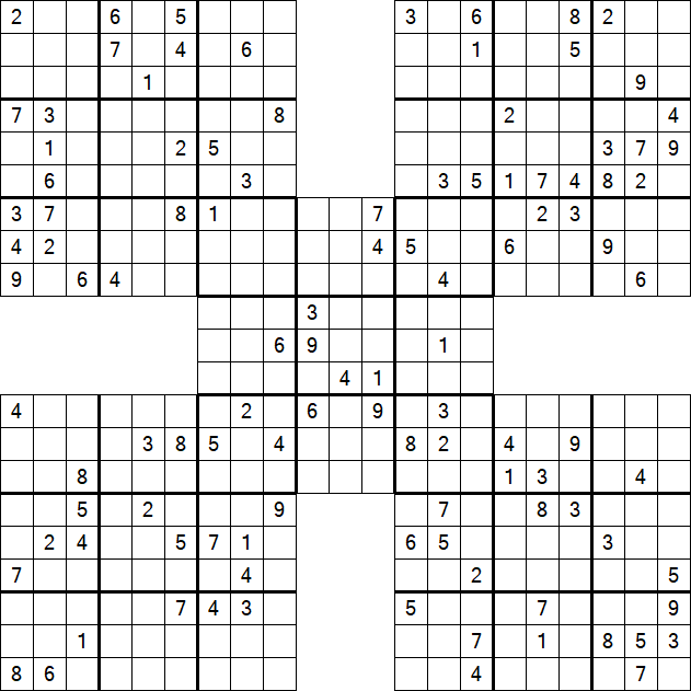 Samurai Sudoku - Difficile