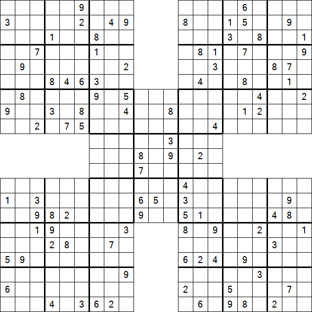 Samurai Sudoku - Difficile