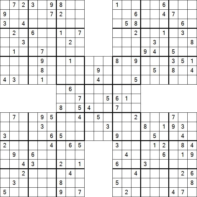 Samurai Sudoku - Difícil
