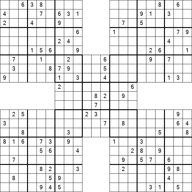 Samurai Sudoku - Difficile