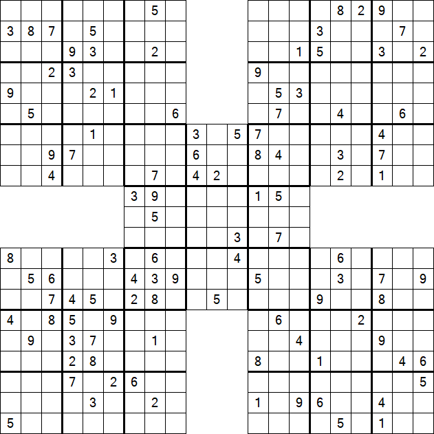 Samurai Sudoku - Difficile
