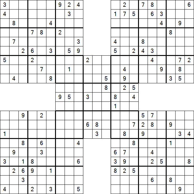 Samurai Sudoku - Difficile