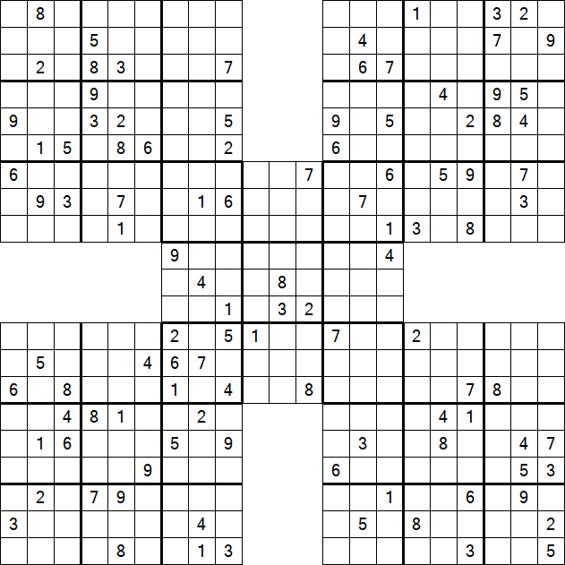 Samurai Sudoku - Difficile