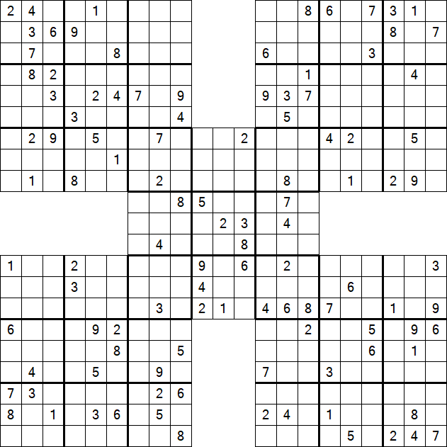 Samurai Sudoku - Difficile