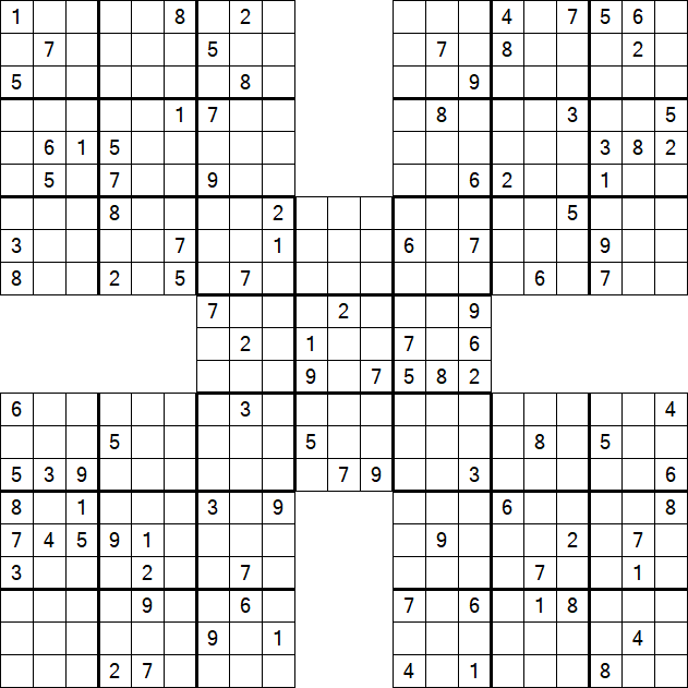 Samurai Sudoku - Difficile