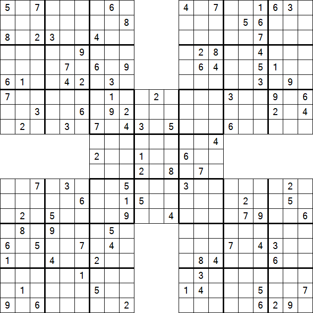 Samurai Sudoku - Difficile