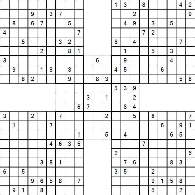 Samurai Sudoku - Difficile