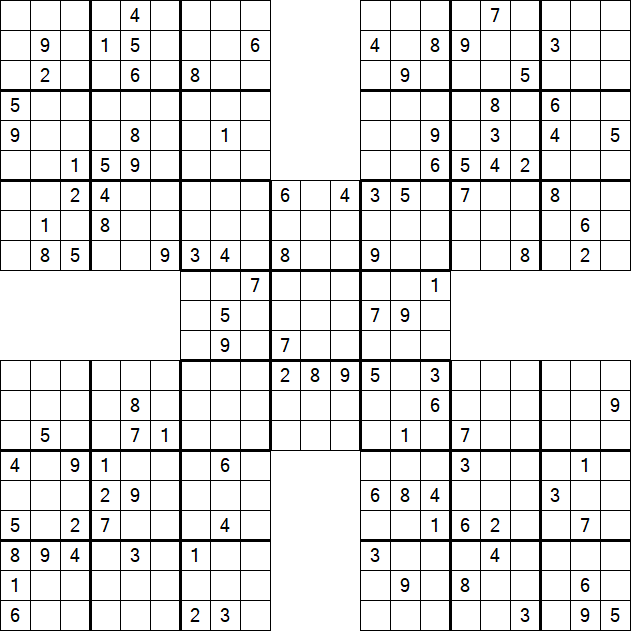 Samurai Sudoku - Difficile