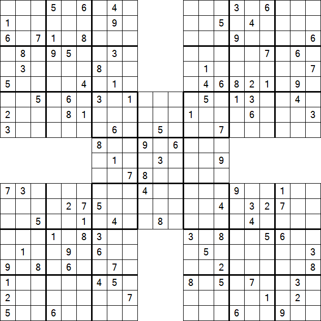 Samurai Sudoku - Difficile