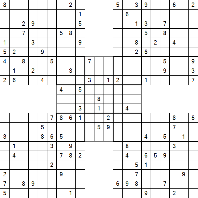 Samurai Sudoku - Difficile