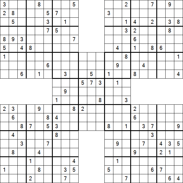 Samurai Sudoku - Difficile