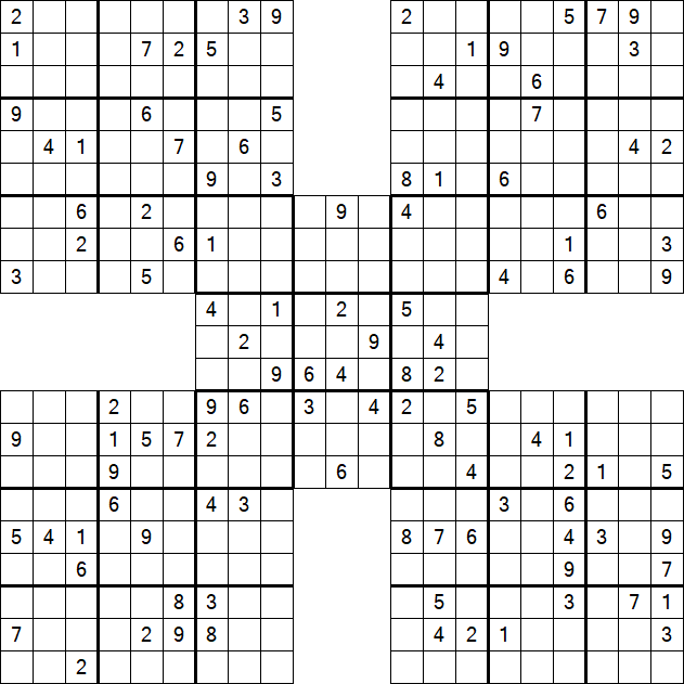 Samurai Sudoku - Difficile