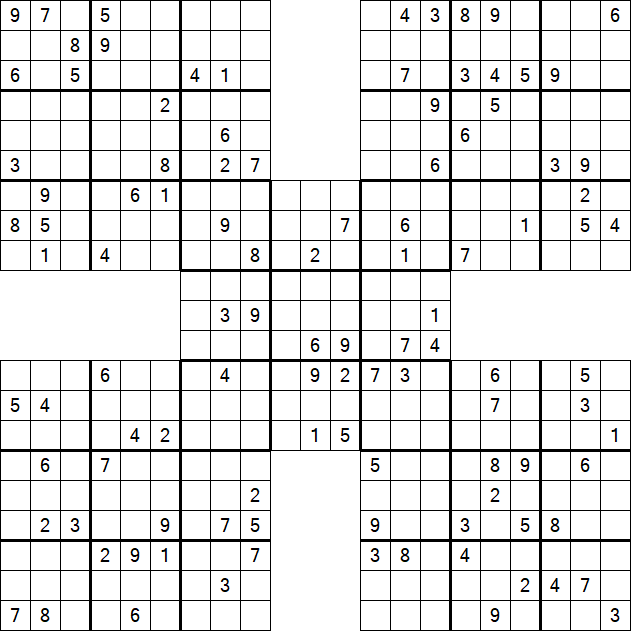 Samurai Sudoku - Difficile