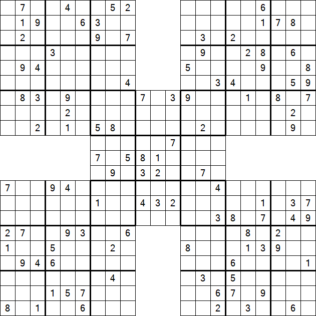 Samurai Sudoku - Difficile