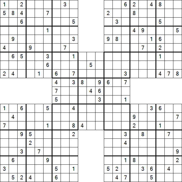 Samurai Sudoku - Difficile