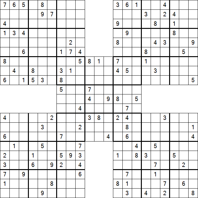 Samurai Sudoku - Difficile