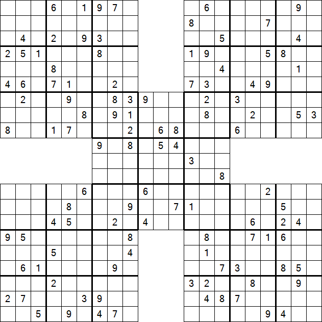 Samurai Sudoku - Difícil