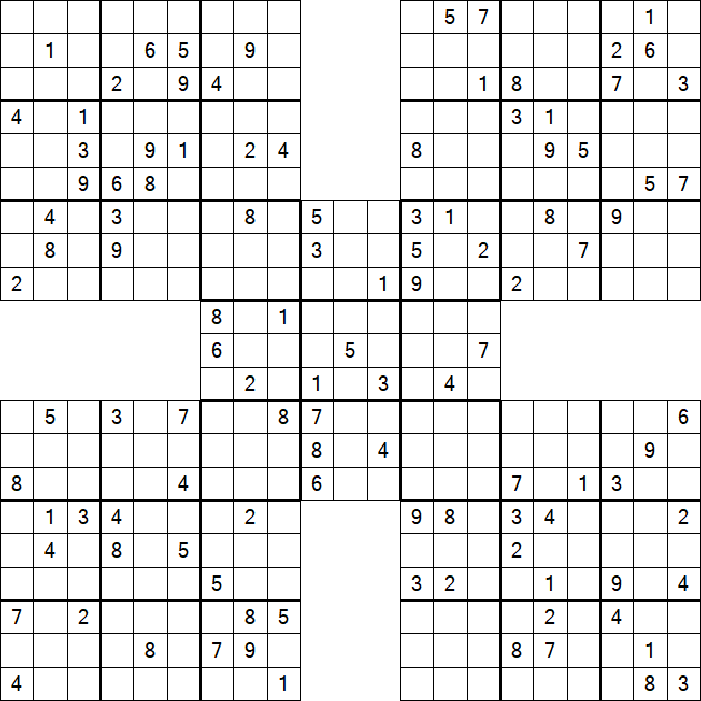 Samurai Sudoku - Difficile