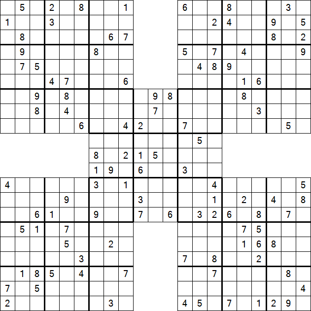 Samurai Sudoku - Difficile