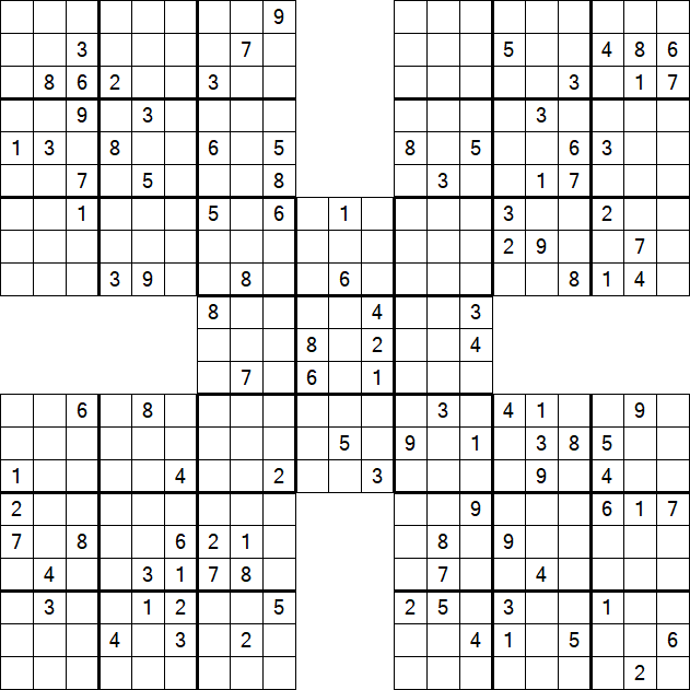 Samurai Sudoku - Difficile