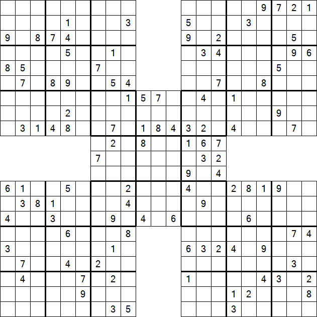 Samurai Sudoku - Difficile