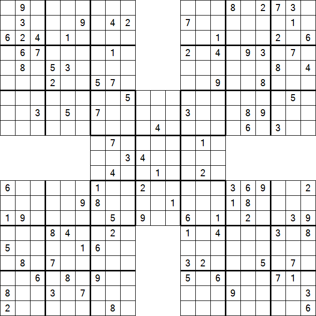 Samurai Sudoku - Difficile