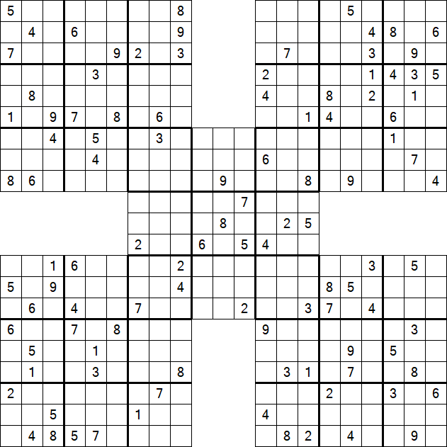 Samurai Sudoku - Difficile