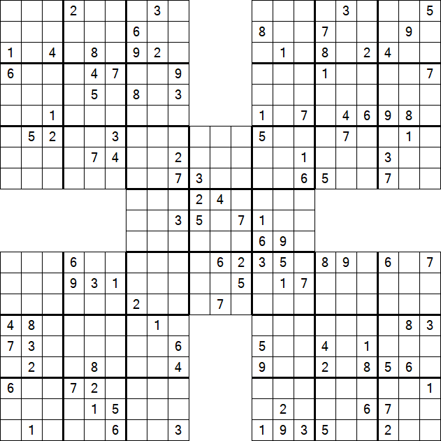 Samurai Sudoku - Difficile