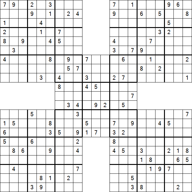 Samurai Sudoku - Difficile