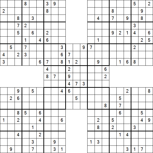 Samurai Sudoku - Difficile