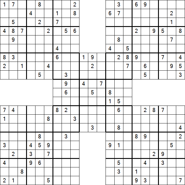 Samurai Sudoku - Difficile