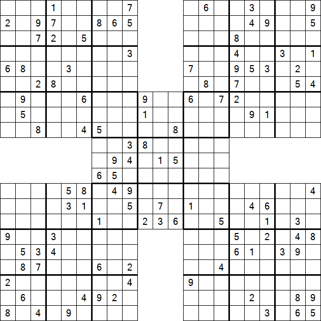 Samurai Sudoku - Difficile