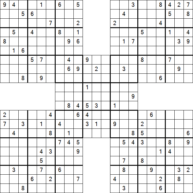 Samurai Sudoku - Difficile