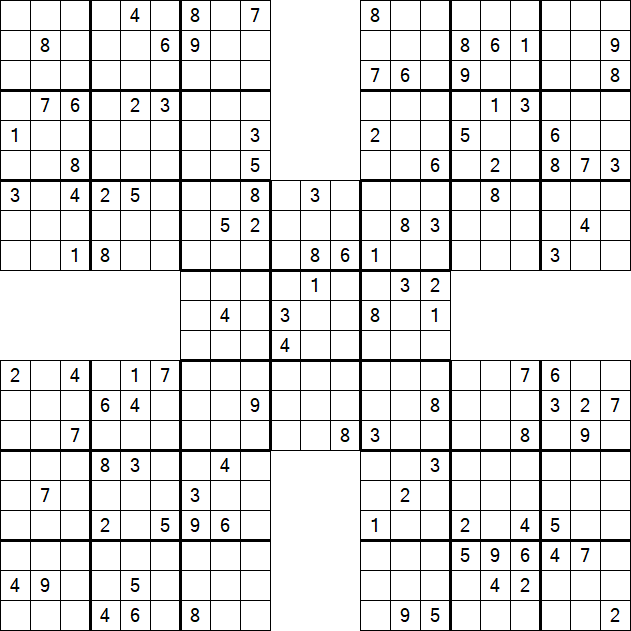 Samurai Sudoku - Difficile