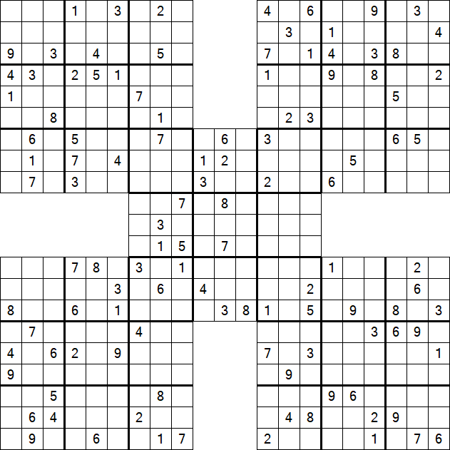 Samurai Sudoku - Difficile