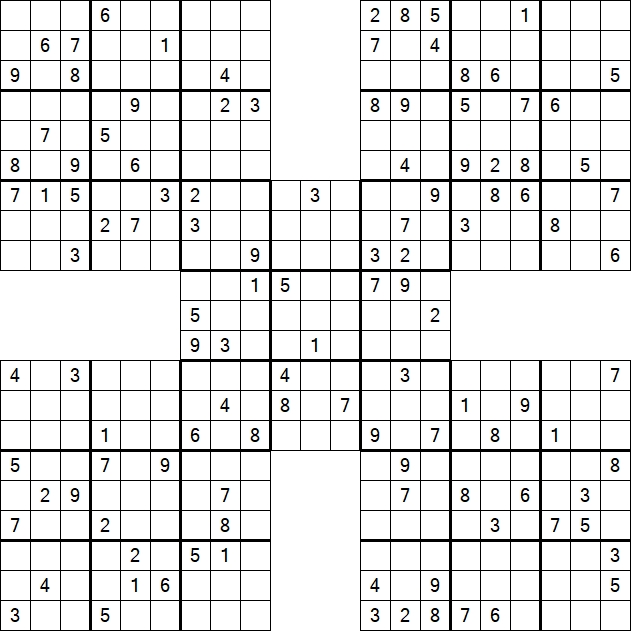 Samurai Sudoku - Difficile