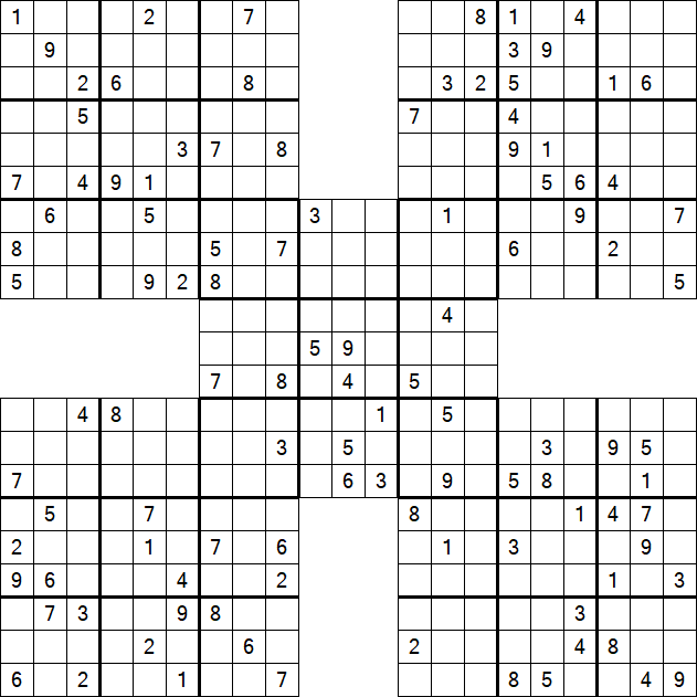 Samurai Sudoku - Difficile