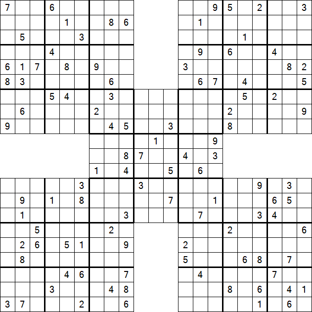 Samurai Sudoku - Difficile