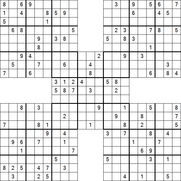 Samurai Sudoku - Difficile
