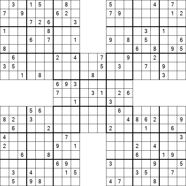 Samurai Sudoku - Difficile