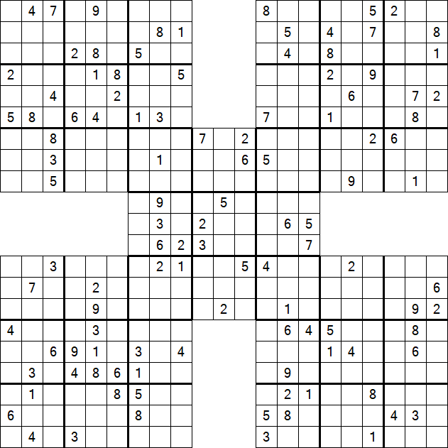Samurai Sudoku - Difficile