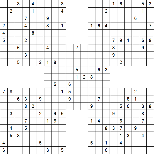 Samurai Sudoku - Difficile