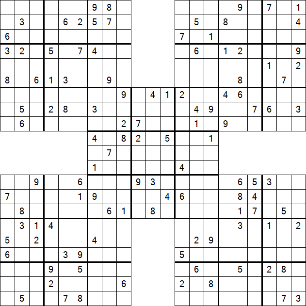 Samurai Sudoku - Difficile