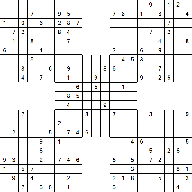 Samurai Sudoku - Difficile