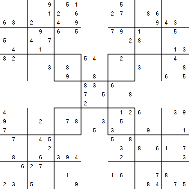 Samurai Sudoku - Difficile