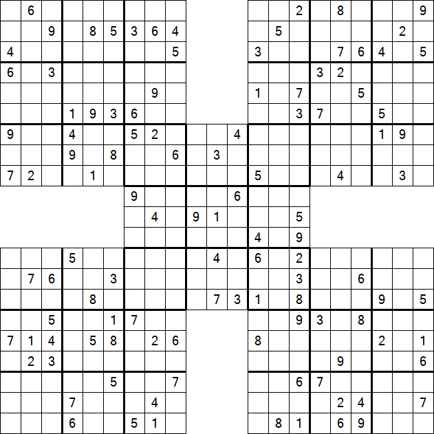 Samurai Sudoku - Difficile