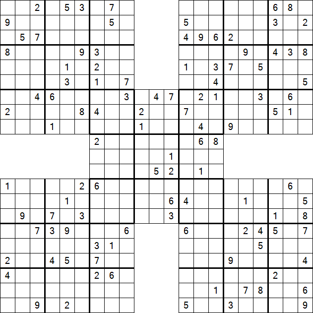 Samurai Sudoku - Difficile