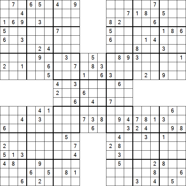 Samurai Sudoku - Difficile