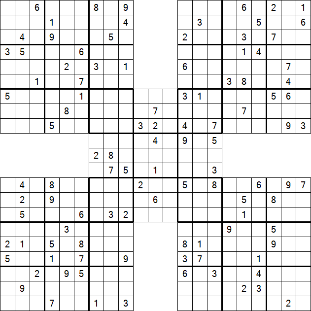 Samurai Sudoku - Difficile