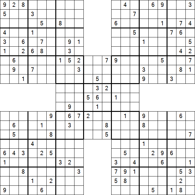 Samurai Sudoku - Difficile